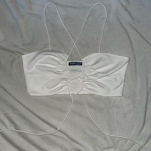 Size small white tie top